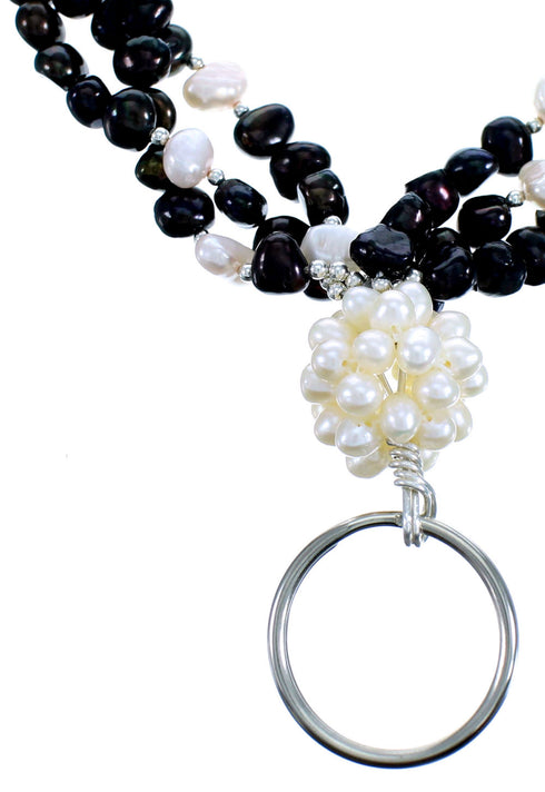 Fresh Water Pearl Genuine Sterling Silver Key Chain RX115129