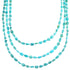 Sterling Silver 3-Strand Turquoise Southwest Bead Necklace SX115147