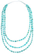Sterling Silver 3-Strand Turquoise Southwest Bead Necklace SX115147