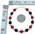 Coral And Onyx Sterling Silver Bead Bracelet SX115162