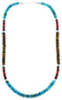 Multicolor Sterling Silver Southwest Bead Necklace RX115223