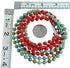 Turquoise Coral 3-Strand Sterling Silver Bead Necklace RX115206