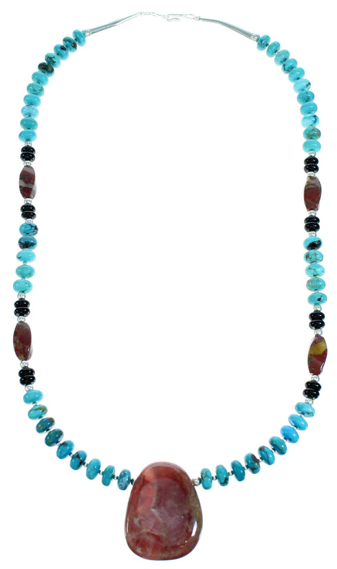 Multicolor Genuine Sterling Silver Bead Necklace RX115212