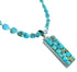 Turquoise Authentic Sterling Silver Cobble Pendant Necklace Set RX115218