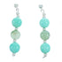 Aventurine And Amazonite Sterling Silver Bead Post Dangle Earrings RX115178