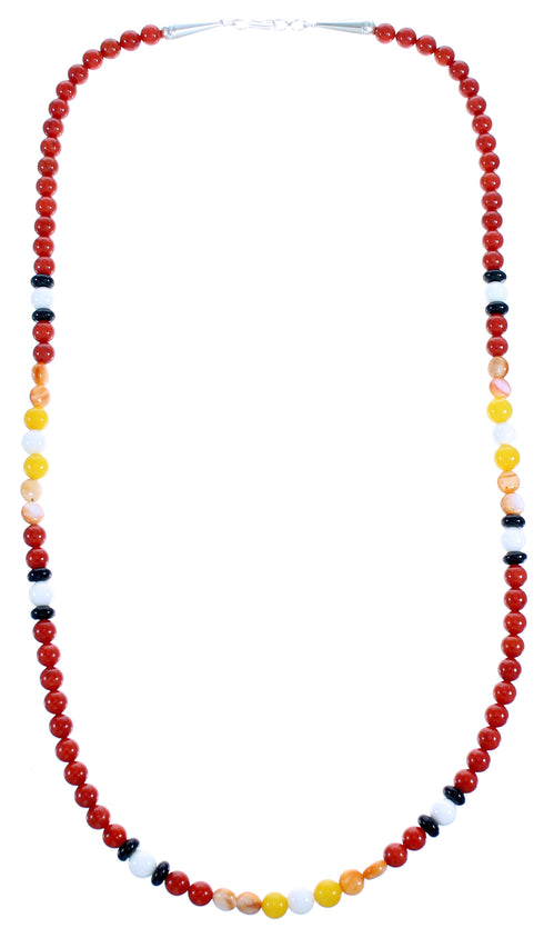 Multicolor And Authentic Sterling Silver Bead Necklace RX115213