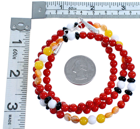 Multicolor And Authentic Sterling Silver Bead Necklace RX115213