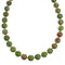 Southwest Authentic Sterling Silver Unakite Bead Necklace RX115236