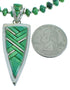 Genuine Sterling Silver Turquoise Cobble Pendant Necklace Set RX115221