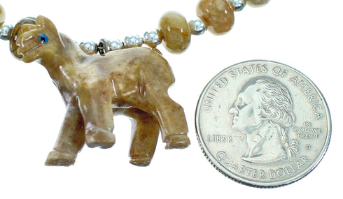 Multicolor Horse Southwestern Sterling Silver Bead Necklace RX115215