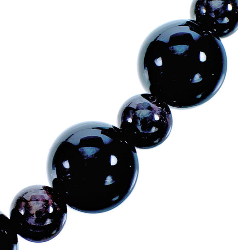 Sterling Silver Onyx And Garnet Southwest Bead Necklace SX115293