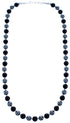 Southwest Genuine Sterling Silver Onyx And Hematite Bead Necklace RX115308