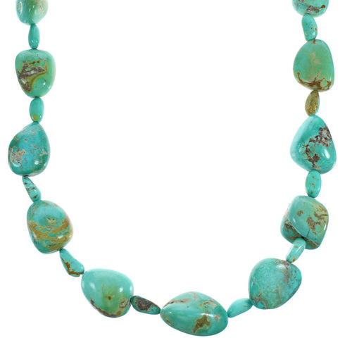Turquoise Southwestern Sterling Silver Bead Necklace SX115311