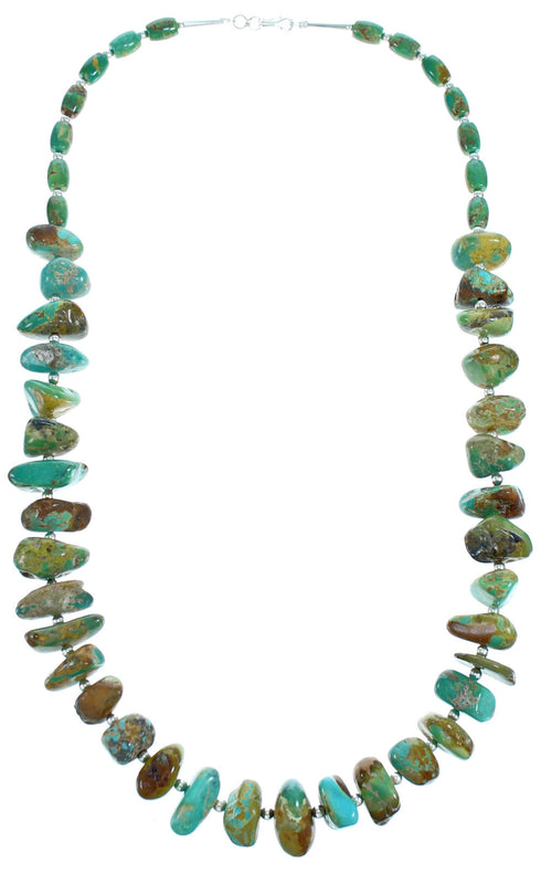 Authentic Sterling Silver Southwest Turquoise Bead Necklace SX115315