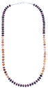 Purple And Orange Oyster Shell Sterling Silver Bead Necklace SX115337