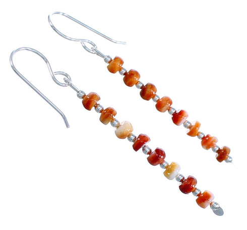 Oyster Shell Authentic Sterling Silver Bead Hook Dangle Earrings SX115346