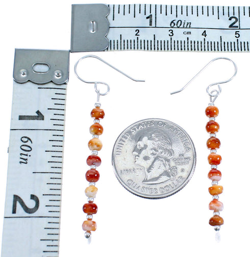 Oyster Shell Authentic Sterling Silver Bead Hook Dangle Earrings SX115346