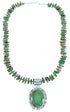 Navajo Sterling Silver And Turquoise Bead Necklace And Pendant Set SX115646