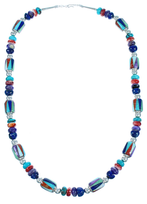 Authentic Sterling Silver Turquoise Southwest Bead Necklace SX115726
