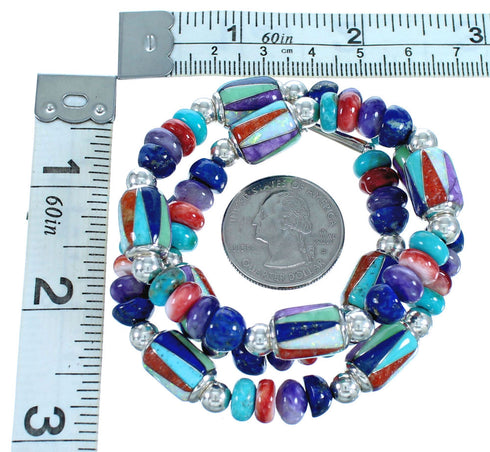 Authentic Sterling Silver Turquoise Southwest Bead Necklace SX115726