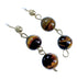 Southwest Tiger Eye Gold Plated Post Dangle Bead Earrings RX115669