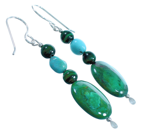 Genuine Sterling Silver Multicolor Hook Dangle Bead Earrings RX115649