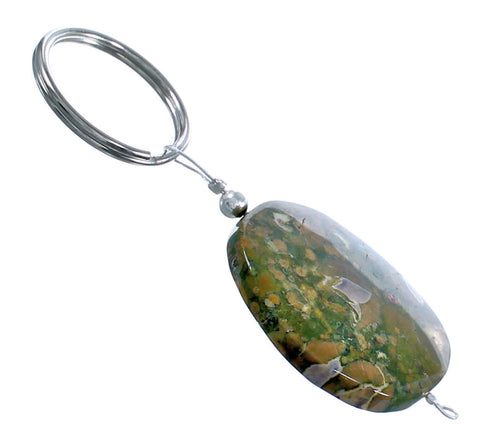 Genuine Sterling Silver Rhyolite Key Chain RX115350