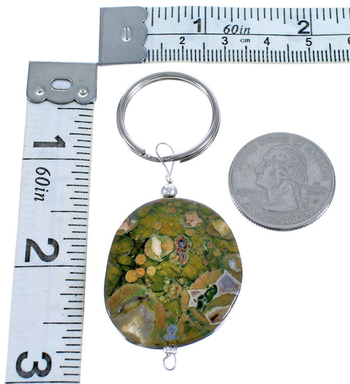 Genuine Sterling Silver Rhyolite Key Chain RX115350