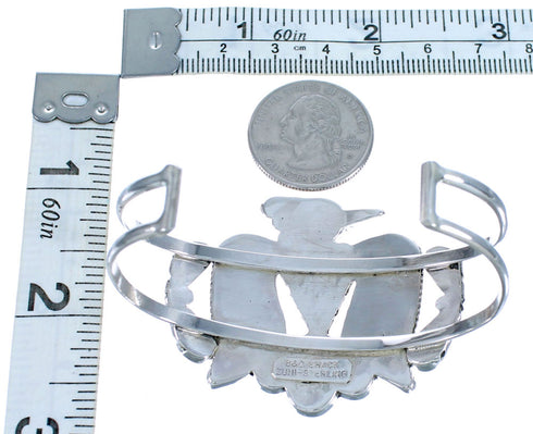 Sterling Silver Multicolor Zuni Thunderbird Cuff Bracelet SX115617