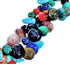 Genuine Sterling Silver 3-Strand Multicolor Twisted Treasure Bead Necklace DX115818