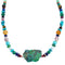 Treasure Genuine Sterling Silver And Multicolor Bead Necklace DX115822