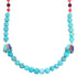 Genuine Sterling Silver Multicolor Inlay Bead Necklace DX115809
