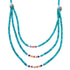 Multicolor Sterling Silver Inlay 3-Strand Bead Necklace DX115815