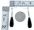 Southwestern Sterling Silver Santo Domingo Turquoise Snowflake Obsidian Post Dangle Bead Earrings DX115636