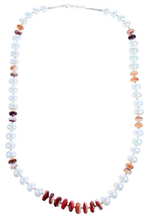 Fresh Water Pearl Oyster Shell Sterling Silver Bead Necklace DX116062