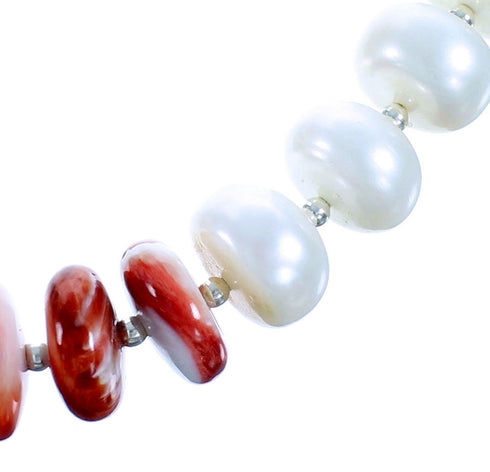 Fresh Water Pearl Oyster Shell Sterling Silver Bead Necklace DX116062