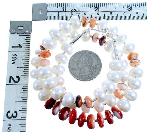 Fresh Water Pearl Oyster Shell Sterling Silver Bead Necklace DX116062