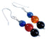 Southwestern Genuine Sterling Silver Multicolor Bead Hook Dangle Earrings DX115847