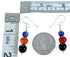 Southwestern Genuine Sterling Silver Multicolor Bead Hook Dangle Earrings DX115847