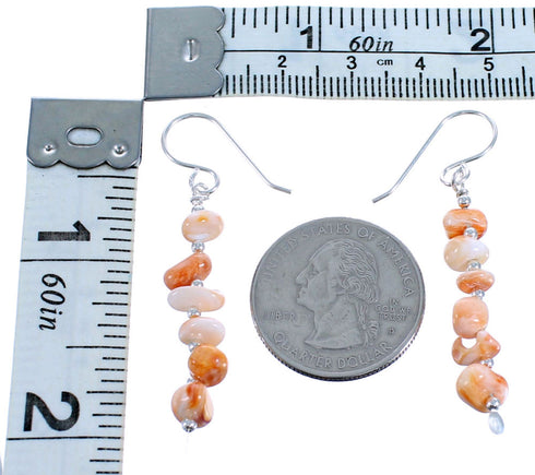 Oyster Shell Genuine Sterling Silver Bead Hook Dangle Earrings DX115854