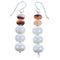 Fresh Water Pearl Oyster Shell Sterling Silver Bead Hook Dangle Earrings DX115865