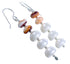 Fresh Water Pearl Oyster Shell Sterling Silver Bead Hook Dangle Earrings DX115865