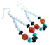 Southwest Genuine Sterling Silver Multicolor Bead Hook Dangle Earrings DX115873