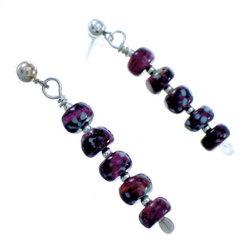 Sterling Silver Oyster Shell Turquoise Bead Post Dangle Earrings DX116691