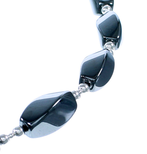 Southwest Genuine Sterling Silver Hematite Bead Necklace DX116790