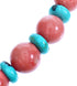 Pink Coral And Turquoise Sterling Silver Bead Necklace Set DX116942