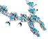 Navajo Sterling Silver Flower And Leaf Turquoise Squash Blossom Necklace Set SX115679