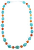 Authentic Sterling Silver Turquoise Fire Agate Bead Necklace BX116263
