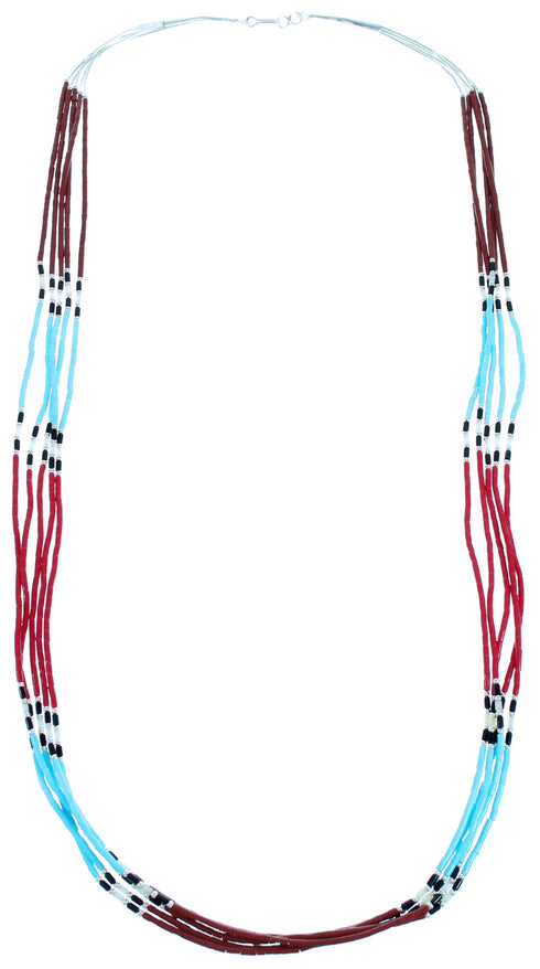 5-Strand Multicolor Sterling Silver Bead Necklace BX116320