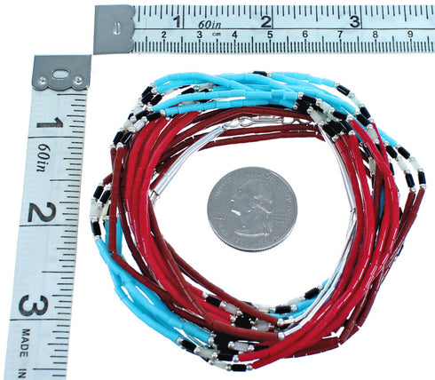 5-Strand Multicolor Sterling Silver Bead Necklace BX116320